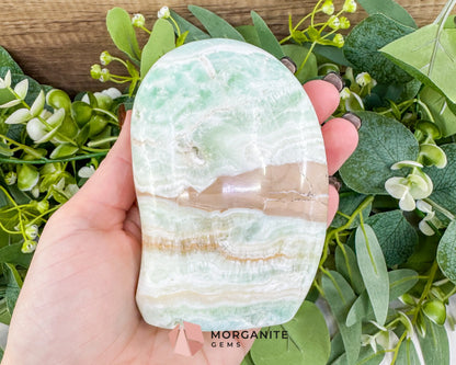 Caribbean Calcite Freeform No. 1 – Polished Blue Calcite & Aragonite Standing Specimen for Calm & Third Eye Activation