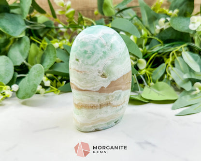 Caribbean Calcite Freeform No. 1 – Polished Blue Calcite & Aragonite Standing Specimen for Calm & Third Eye Activation