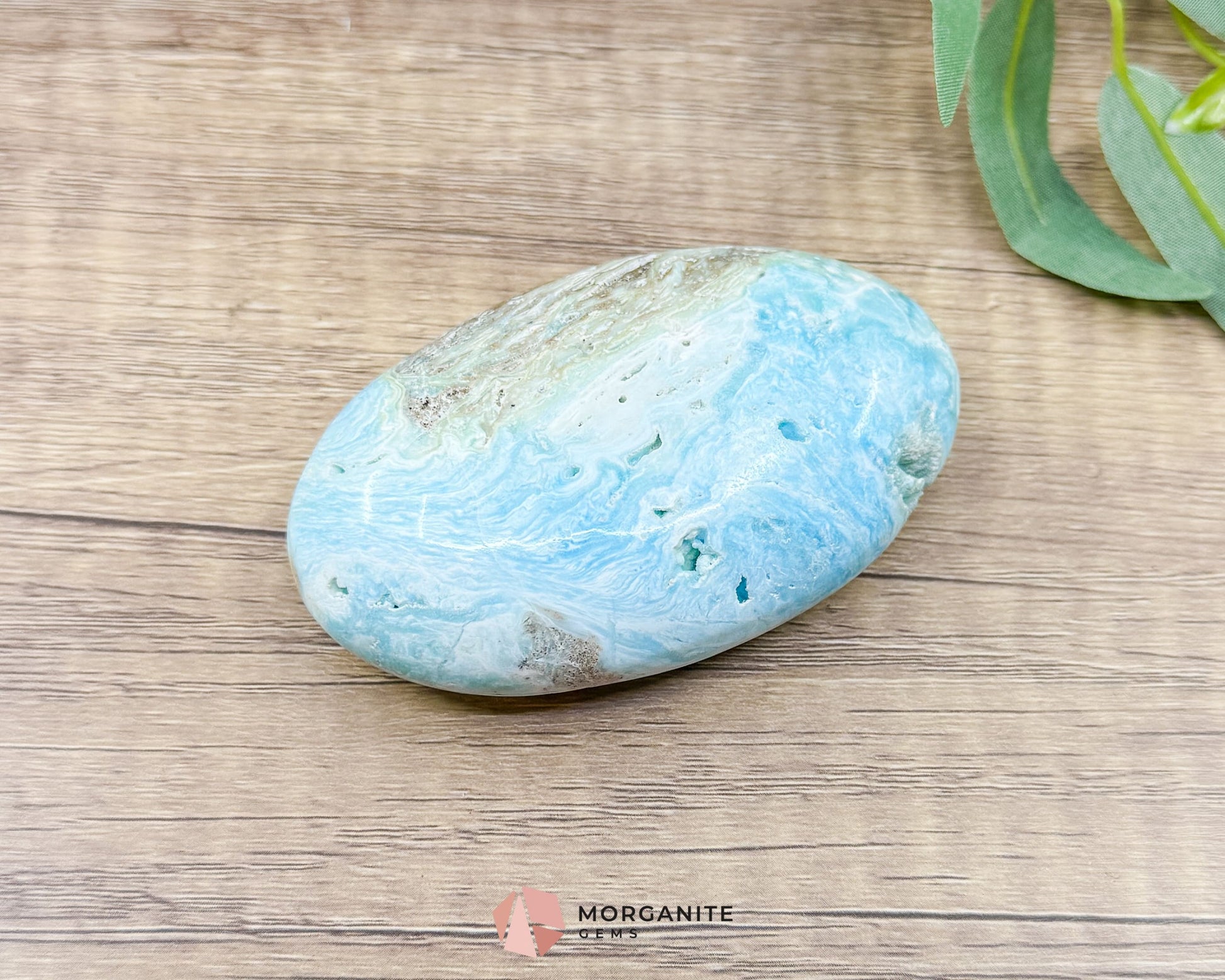 Caribbean Calcite Palm Stone – Blue Aragonite Crystal for Calm Clarity & Intuition - Metaphysical Crystals