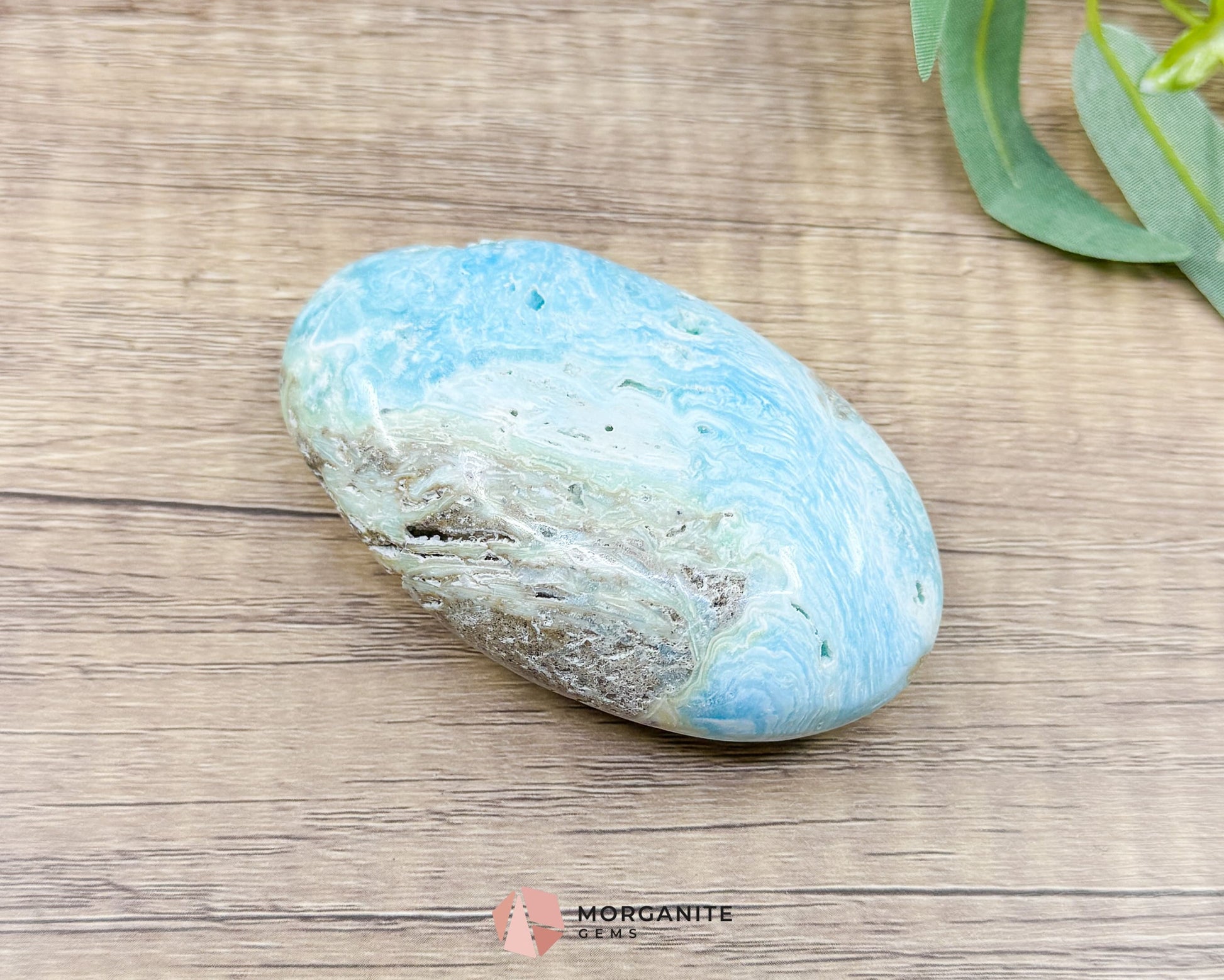 Caribbean Calcite Palm Stone – Blue Aragonite Crystal for Calm Clarity & Intuition - Metaphysical Crystals