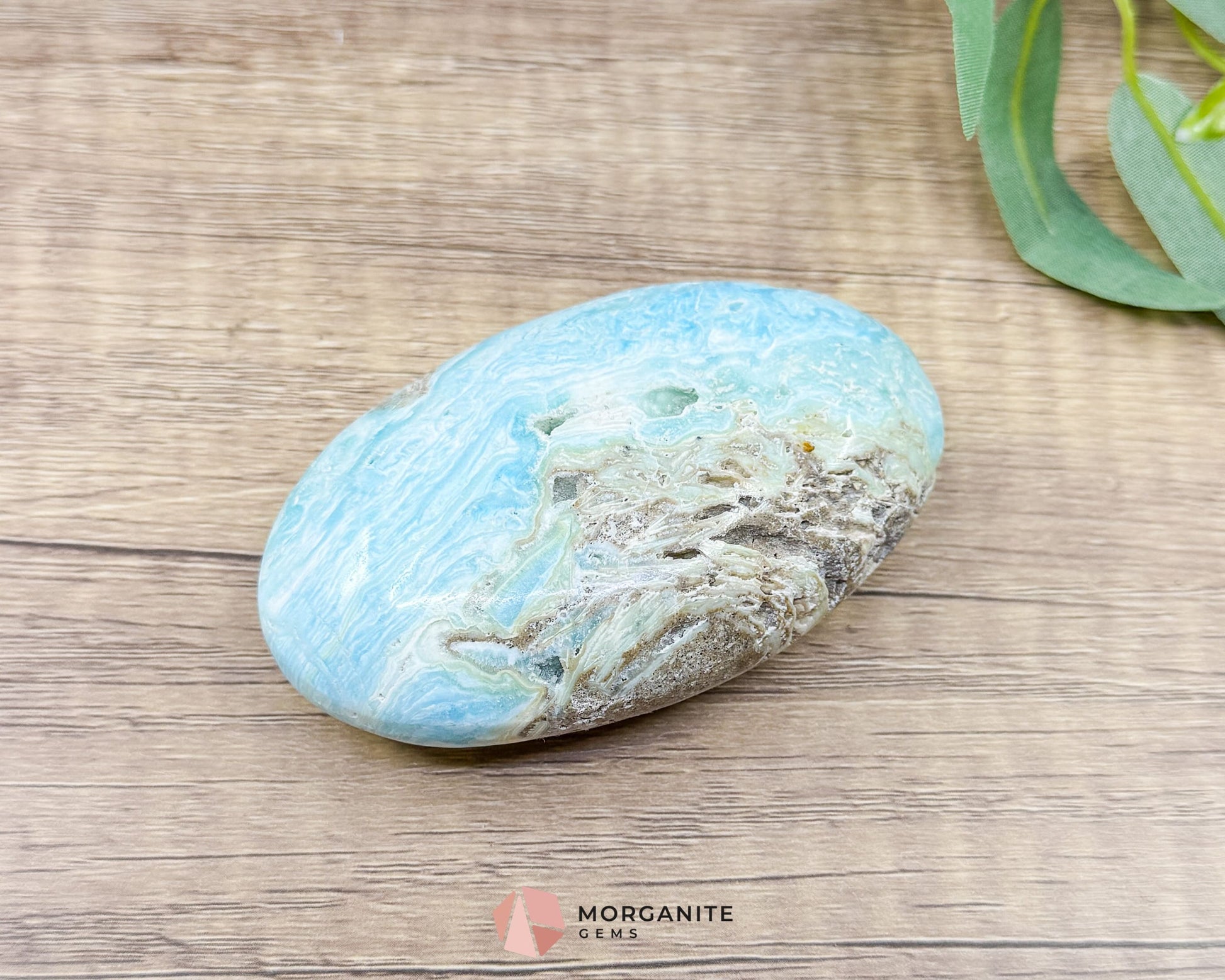 Caribbean Calcite Palm Stone – Blue Aragonite Crystal for Calm Clarity & Intuition - Metaphysical Crystals