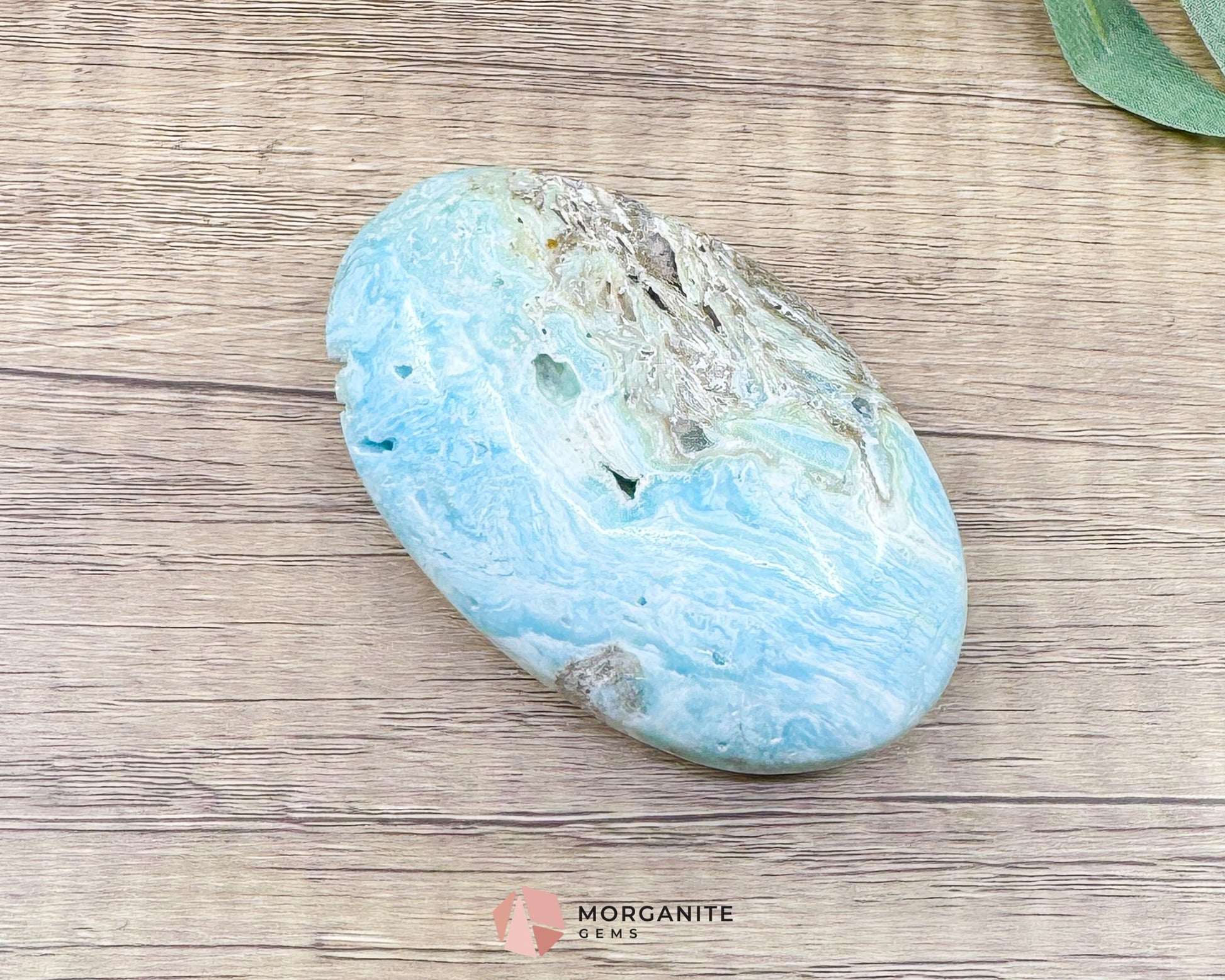 Caribbean Calcite Palm Stone – Blue Aragonite Crystal for Calm Clarity & Intuition - Metaphysical Crystals