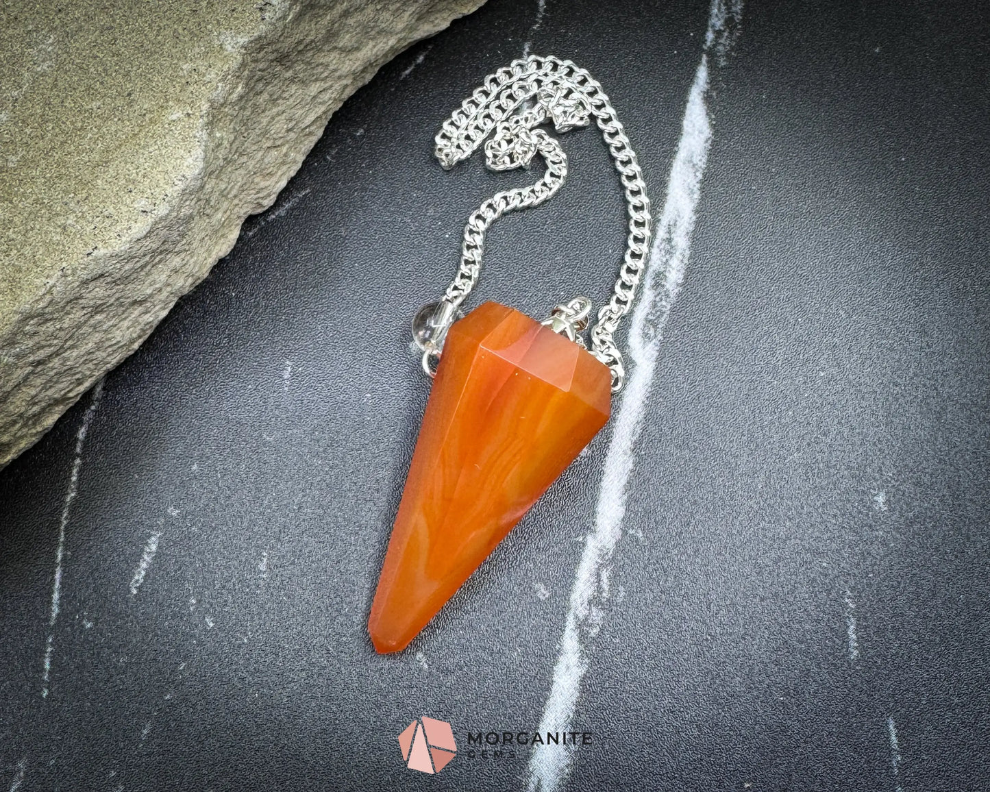 Carnelian Crystal Pendulum for Confidence Creativity & Energy Boost - Metaphysical Crystals