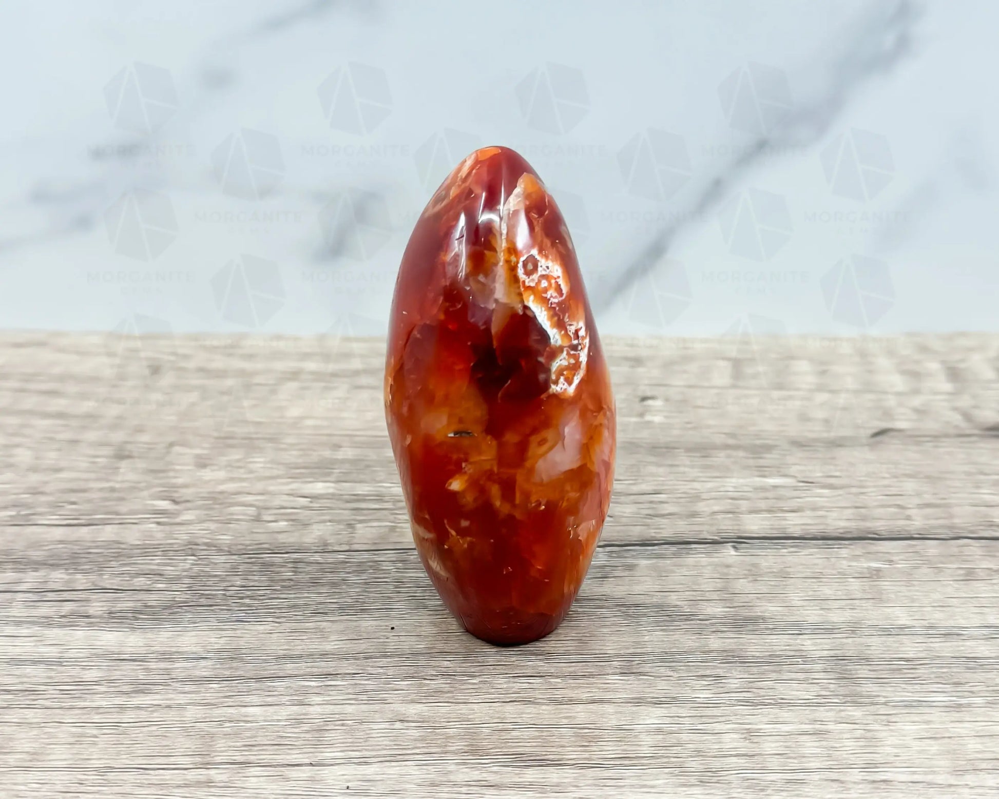 Carnelian Freeform Crystal – Polished Healing Stone for Creativity, Confidence, and Energy-Morganite Gems
