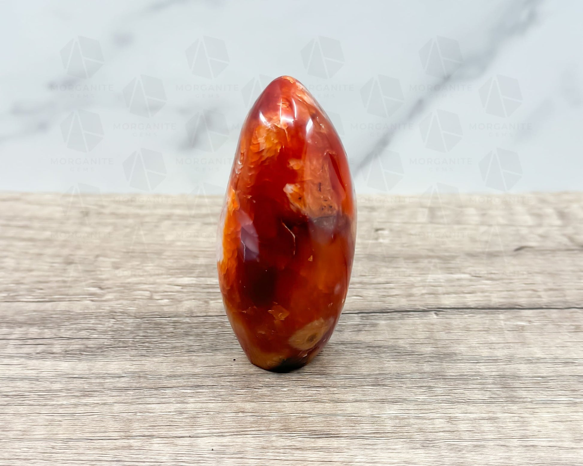 Carnelian Freeform Crystal – Polished Healing Stone for Creativity, Confidence, and Energy-Morganite Gems