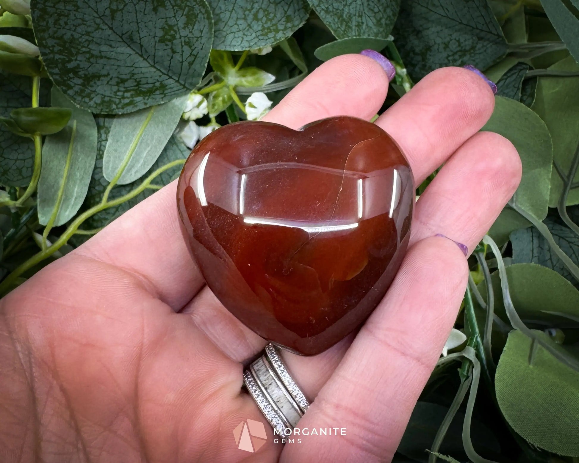 Carnelian Heart Crystal (45–60mm) with Info Card | Love Confidence & Creativity - Metaphysical Crystals