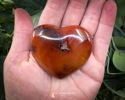 Carnelian Heart Crystal (45–60mm) with Info Card | Love Confidence & Creativity - Metaphysical Crystals