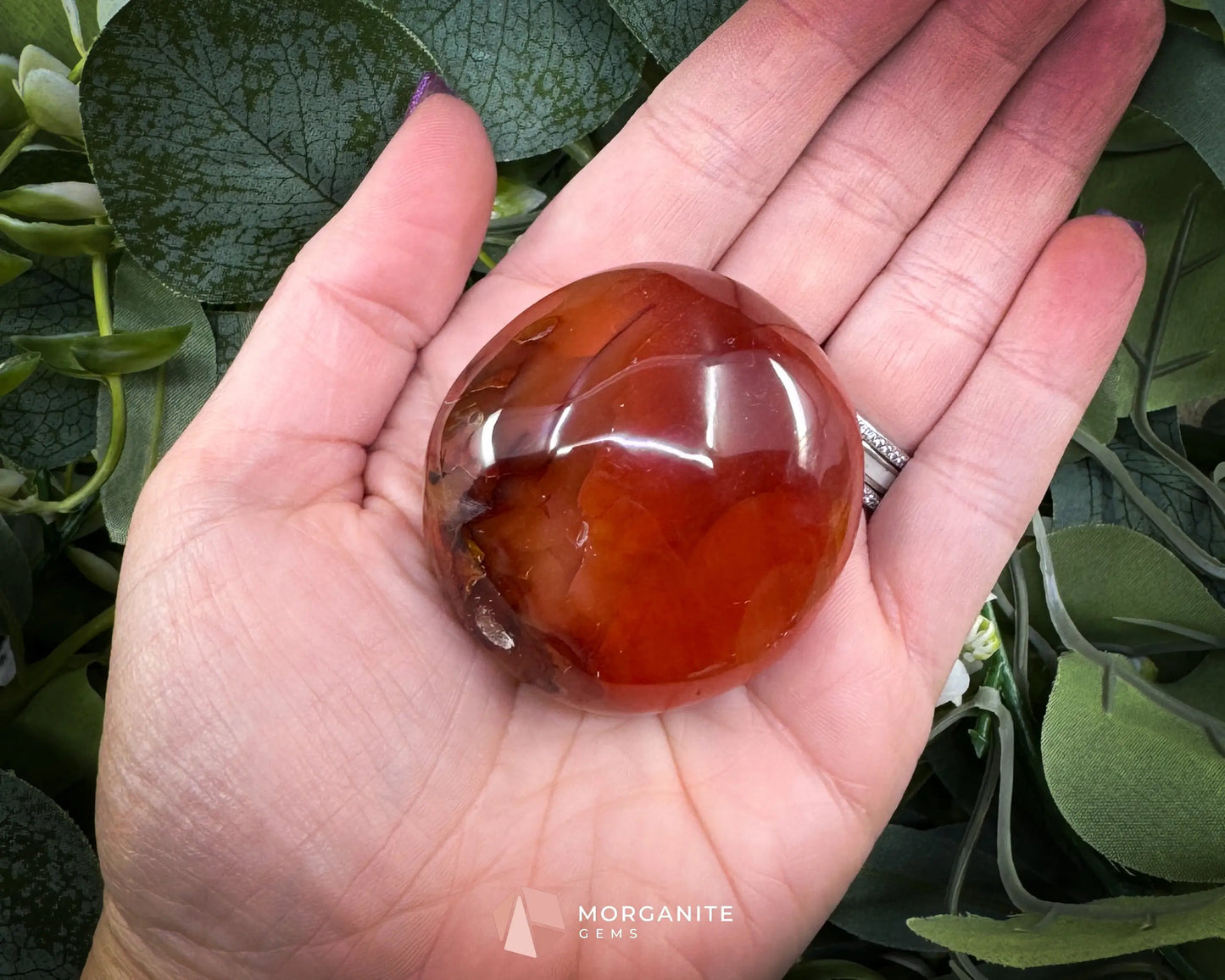 Carnelian Polished Palm Stone (45–55mm) for Motivation Creativity & Confidence - Metaphysical Crystals