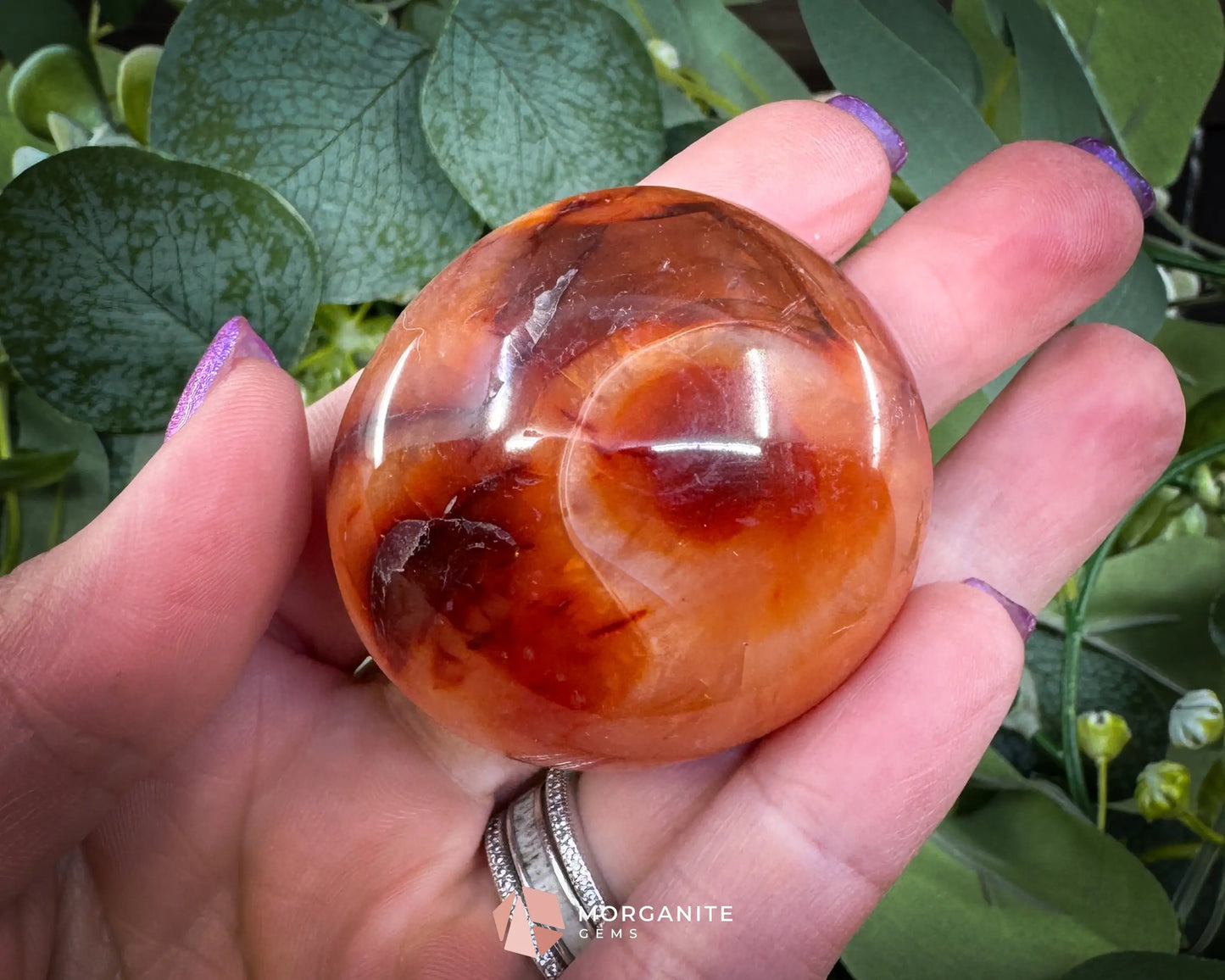 Carnelian Polished Palm Stone (45–55mm) for Motivation Creativity & Confidence - Metaphysical Crystals