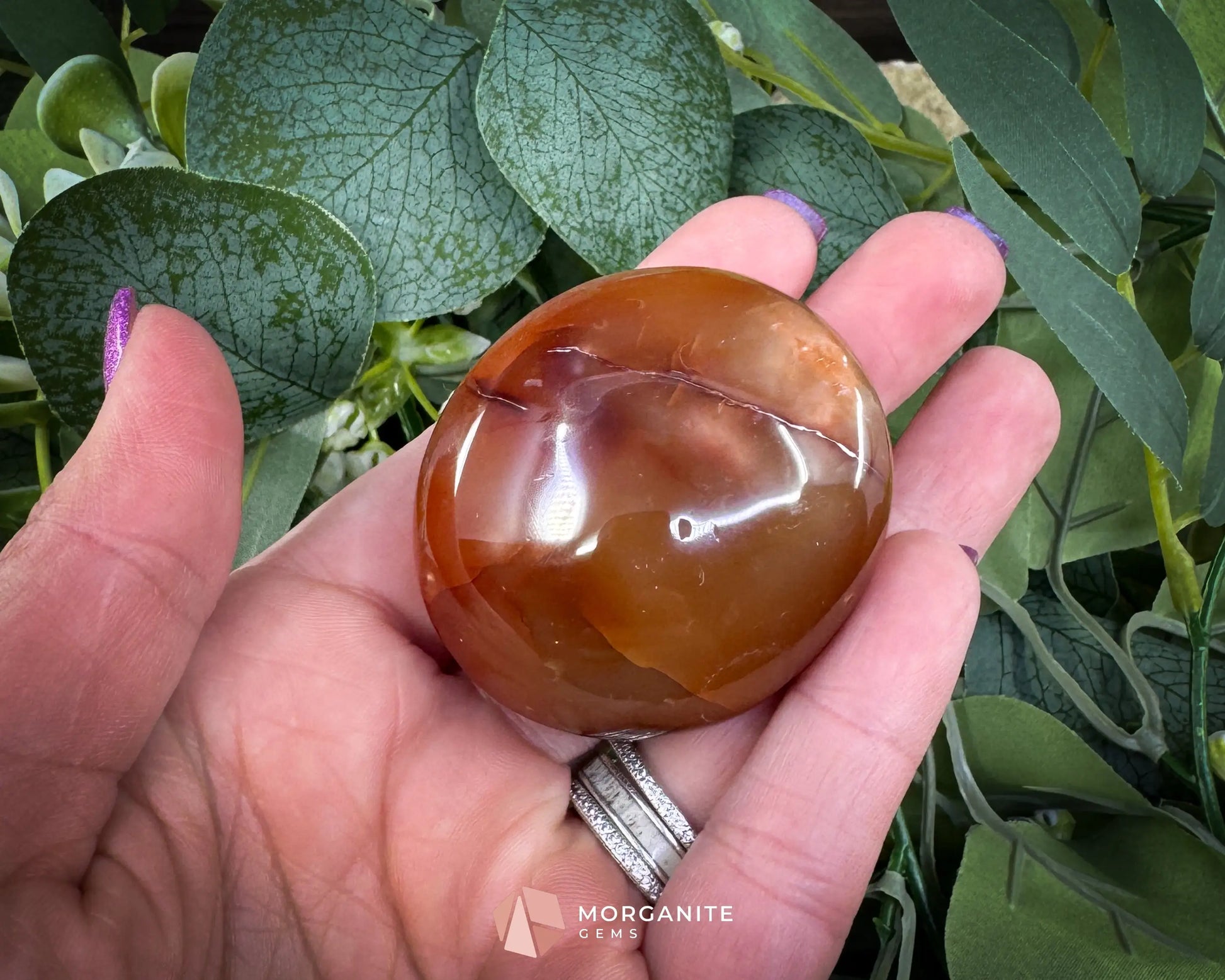 Carnelian Polished Palm Stone (45–55mm) for Motivation Creativity & Confidence - Metaphysical Crystals