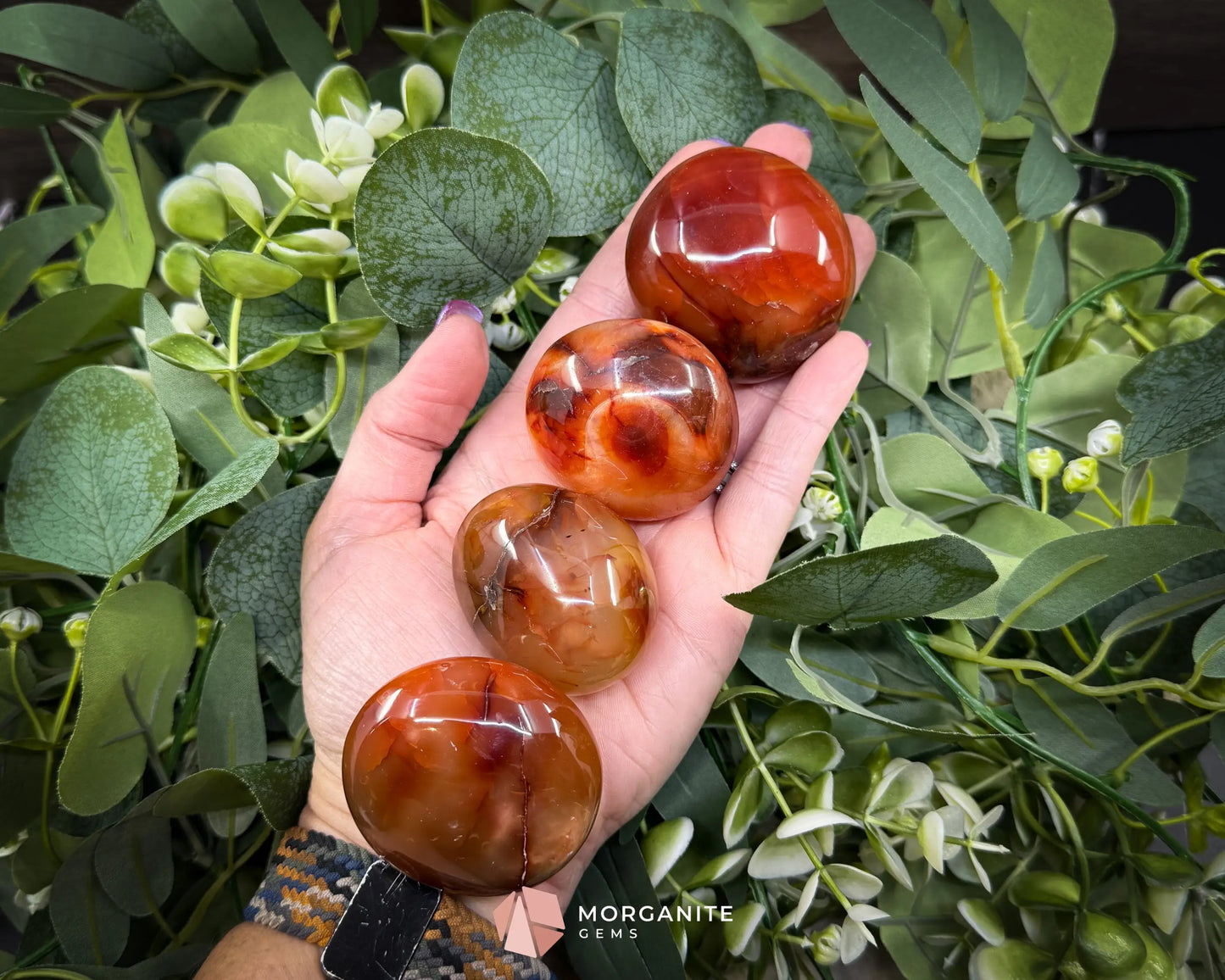 Carnelian Polished Palm Stone (45–55mm) for Motivation Creativity & Confidence - Metaphysical Crystals
