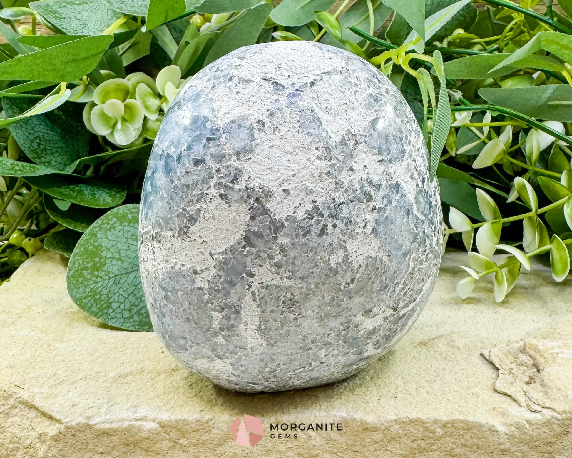 Celestite Geode Druzy Crystal Egg No. 2 – 4’’ x 3.7’’ x 2.2’’ | 1272 g Sky Blue Egg for Meditation Healing Decor