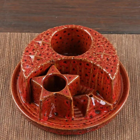 Ceramic Candle & Incense Holder-Morganite Gems