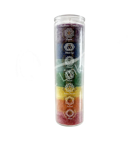 Chakra 7 Layers Unscented Class Jar Candle-Morganite Gems