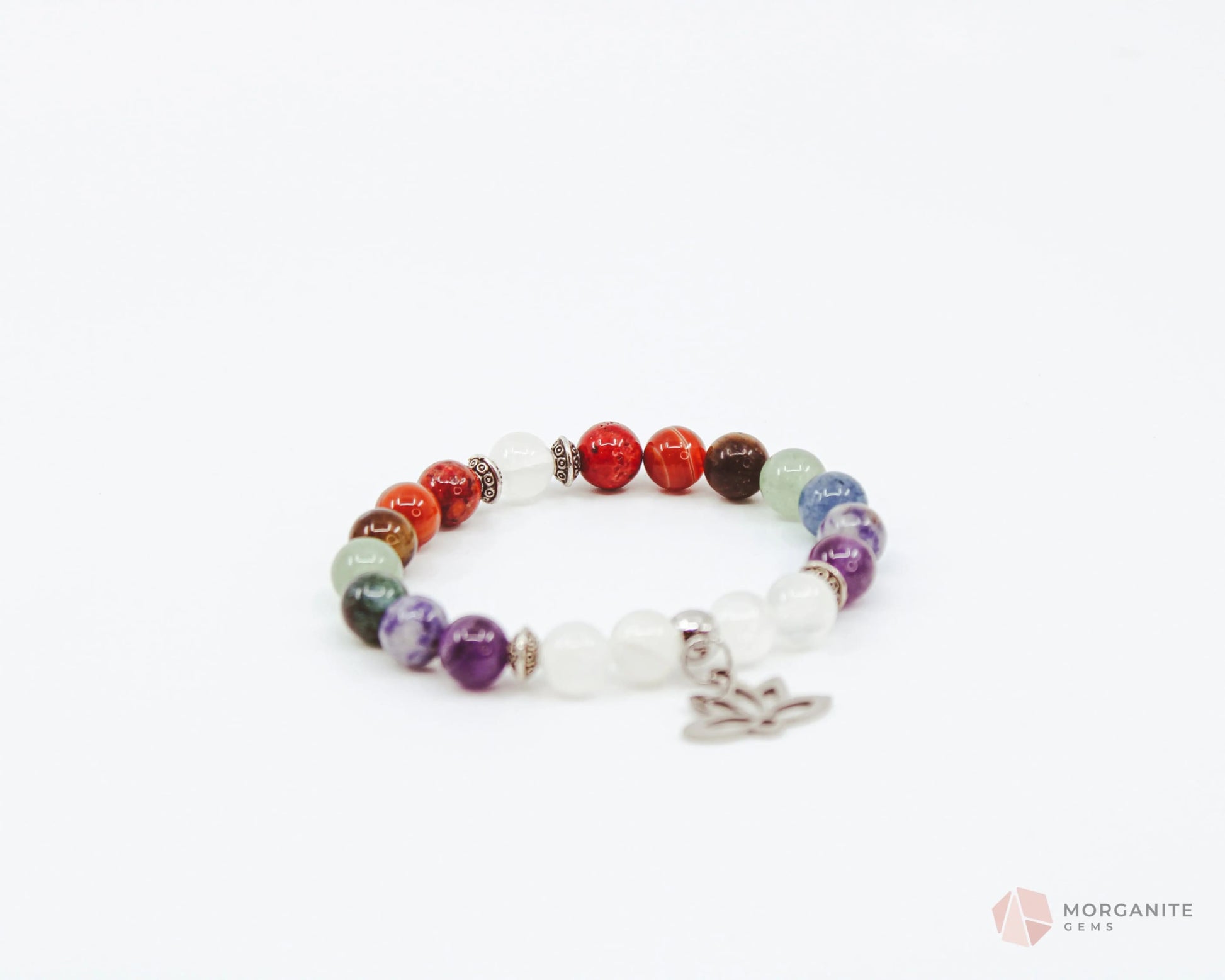 Chakra and Selenite Bracelet-Morganite Gems