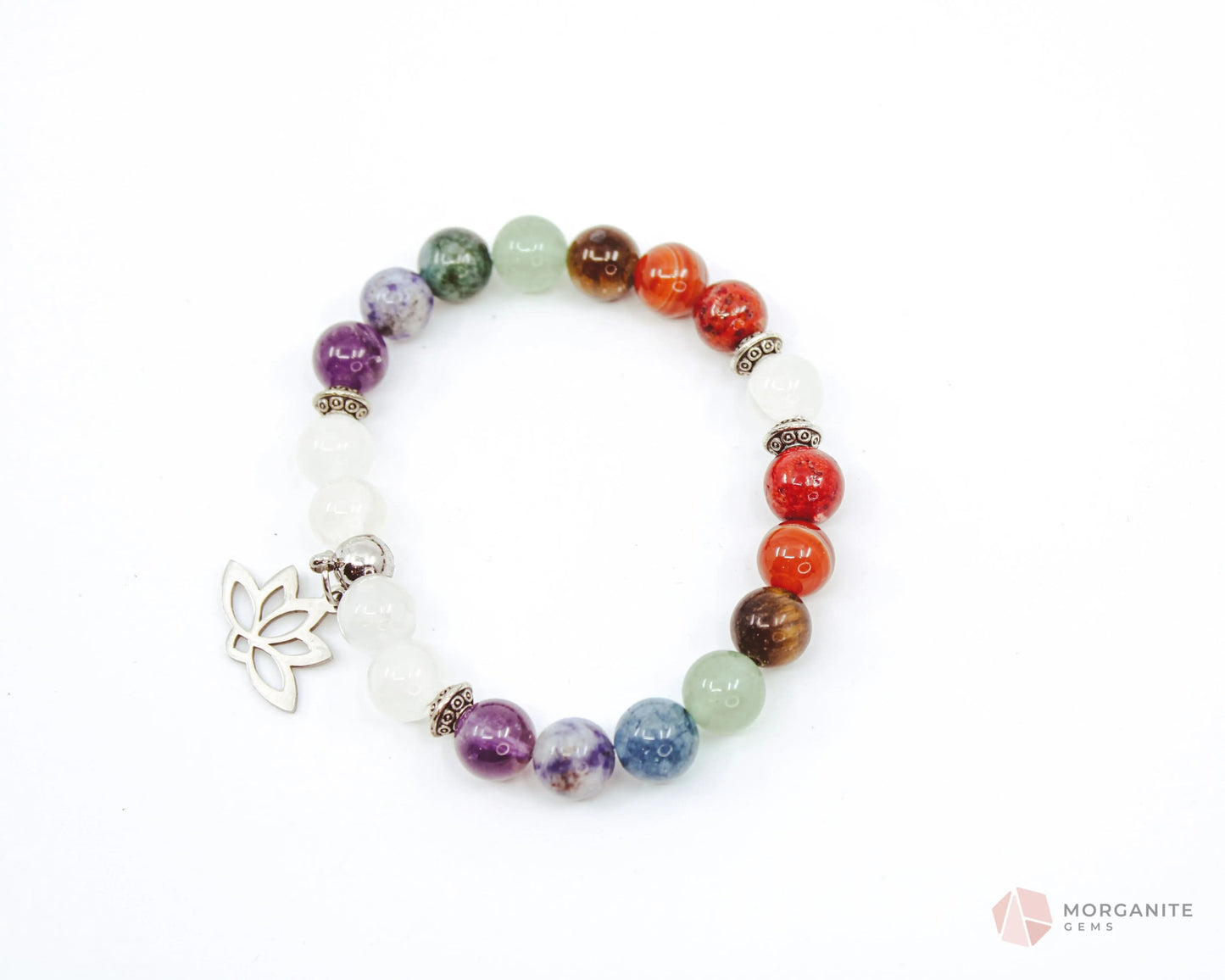 Chakra and Selenite Bracelet-Morganite Gems