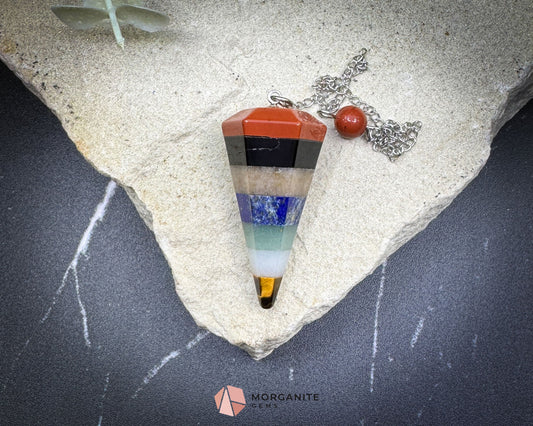 Chakra Balancing Crystal Pendulum with Multi-Stone Energy - Metaphysical Crystals