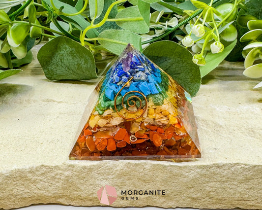 Chakra Orgonite Pyramid – 7‑Crystal Energy Pyramid for Chakra Balancing Protection & Harmony - Metaphysical Crystals