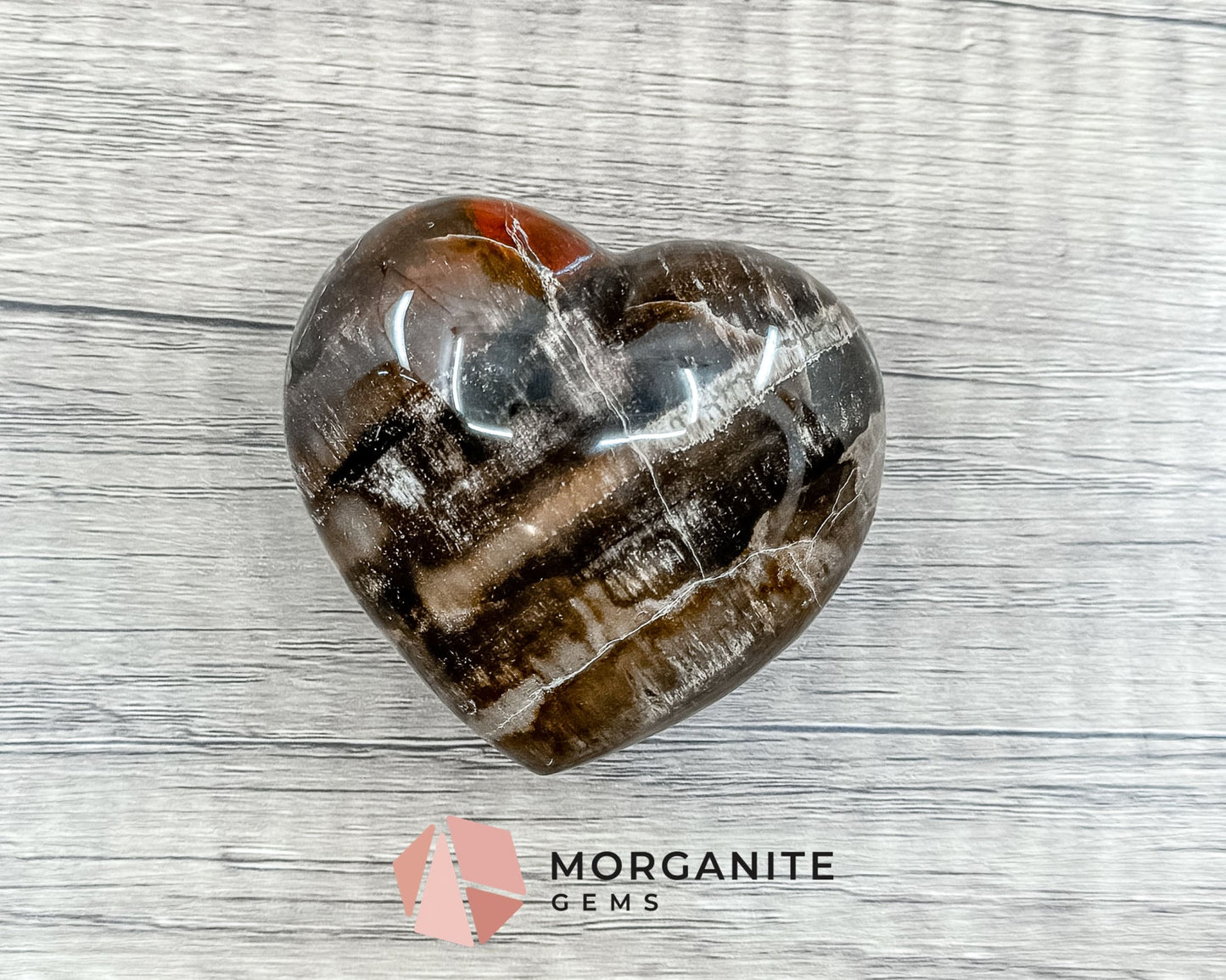 Chocolate Calcite Heart – Grounding and Nurturing Crystal for Emotional Healing and Stability-Morganite Gems