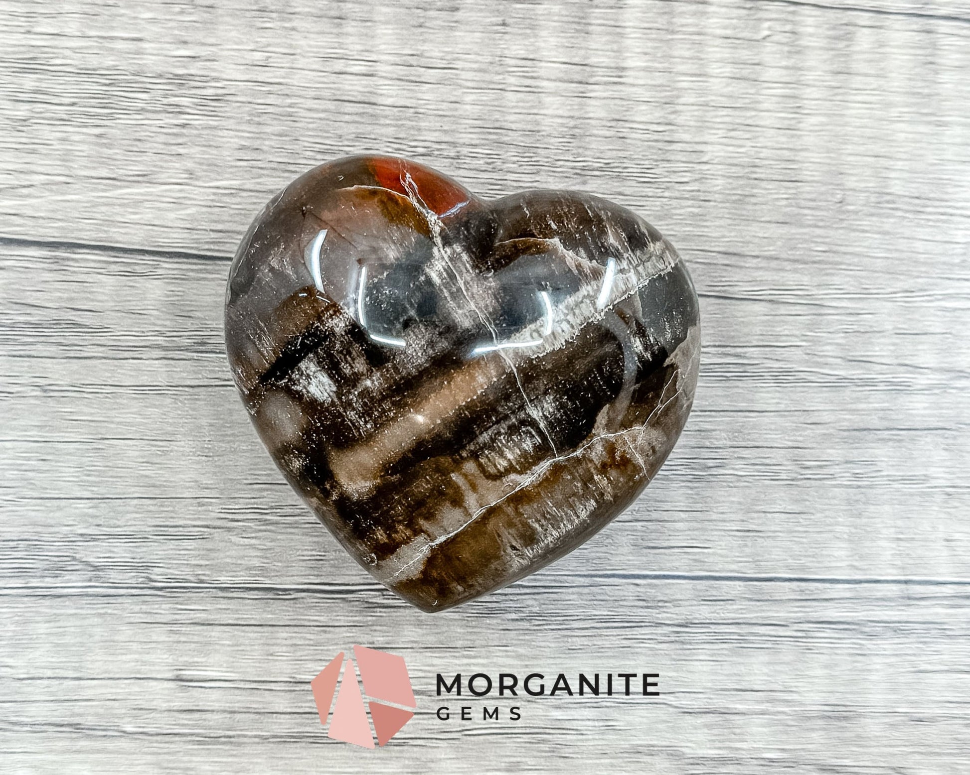 Chocolate Calcite Heart – Grounding and Nurturing Crystal for Emotional Healing and Stability-Morganite Gems