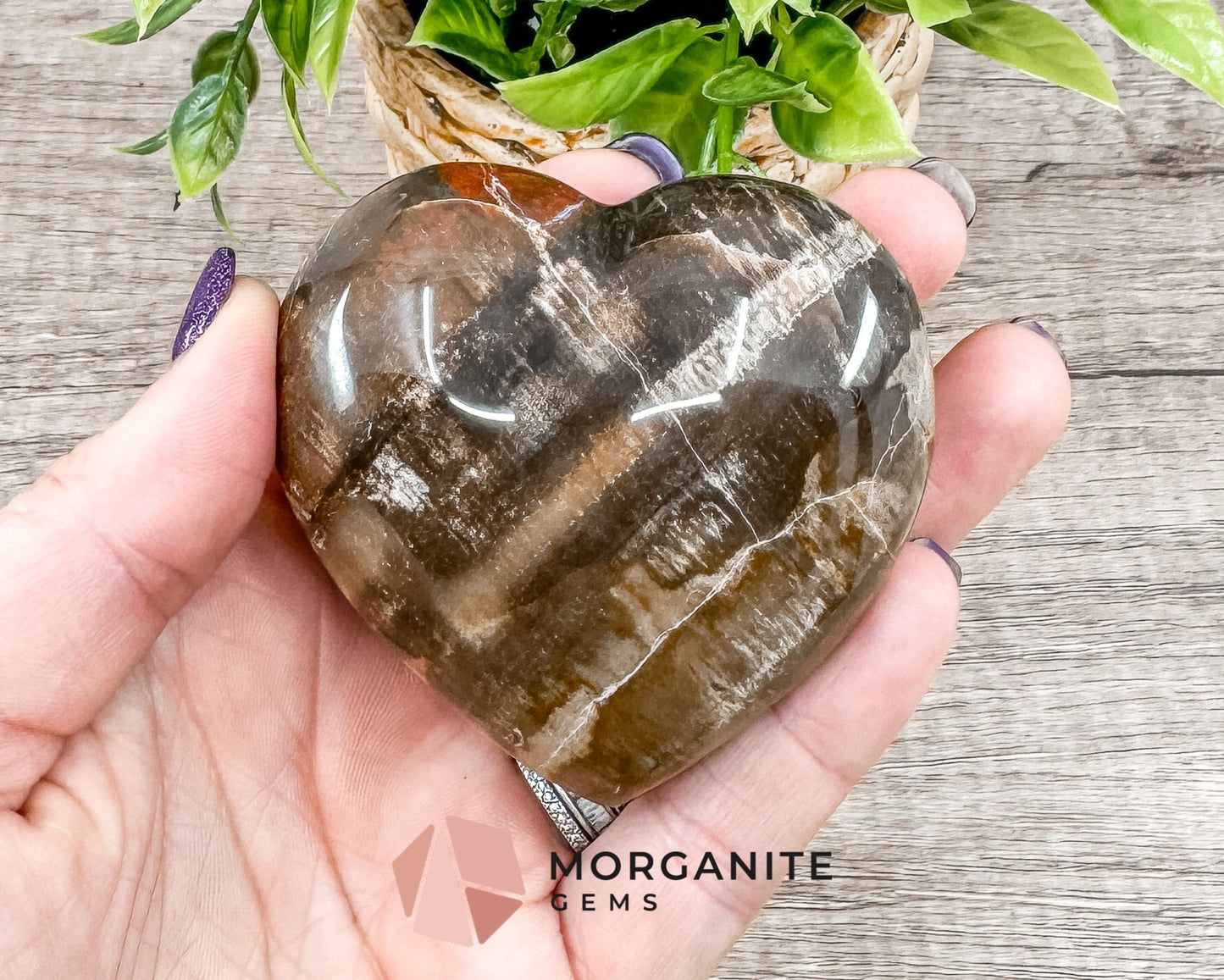 Chocolate Calcite Heart – Grounding and Nurturing Crystal for Emotional Healing and Stability-Morganite Gems