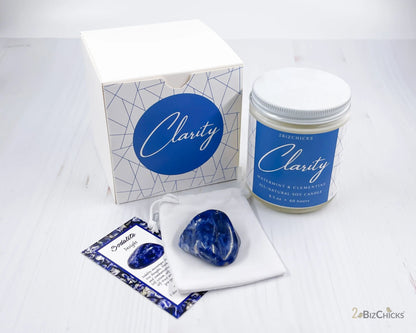 Clarity Scented Candle with Crystal-Morganite Gems