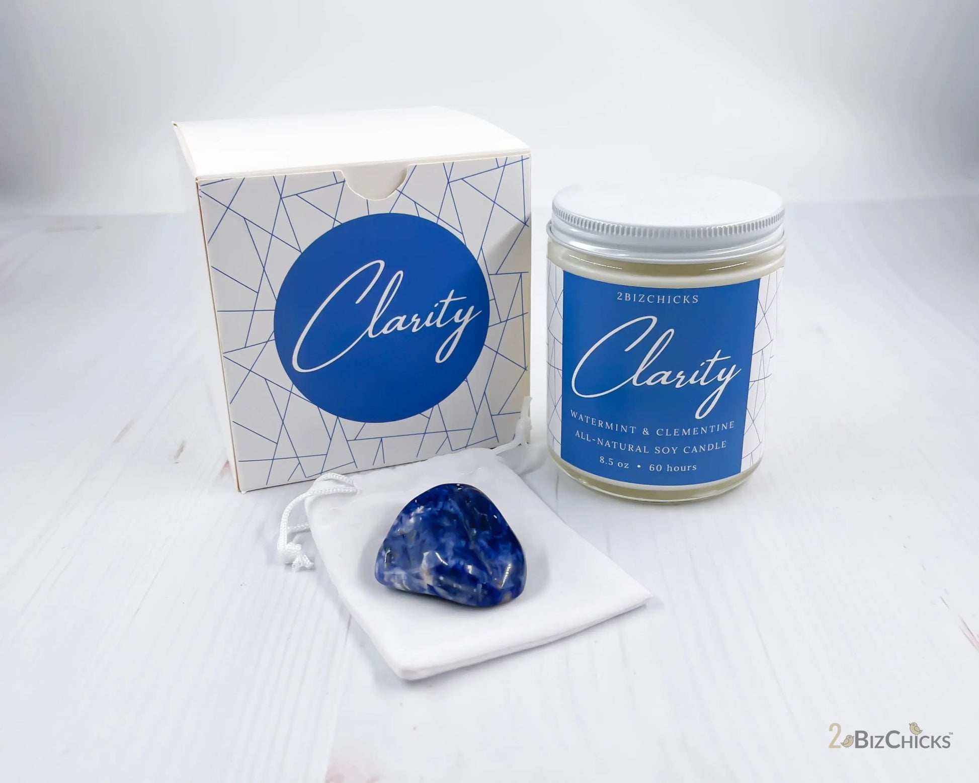 Clarity Scented Candle with Crystal-Morganite Gems