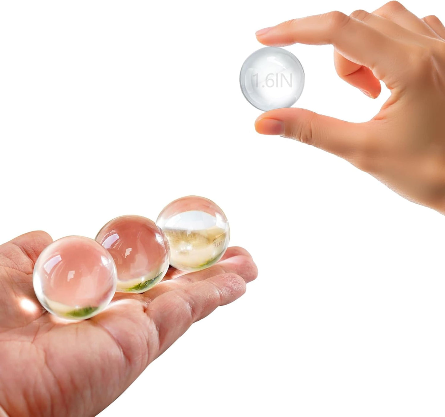 Clear Crystal Glass Balls - 1.6 Inch (40 mm)