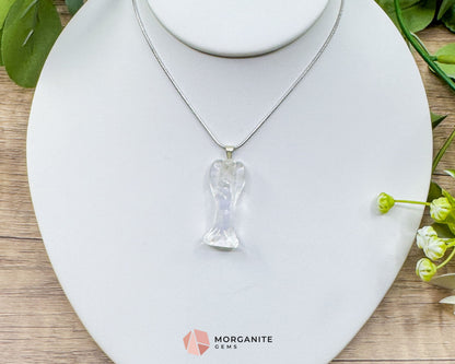 Clear Quartz Angel Pendant Necklace – Divine Protection & Healing Energy - Crystal Necklaces