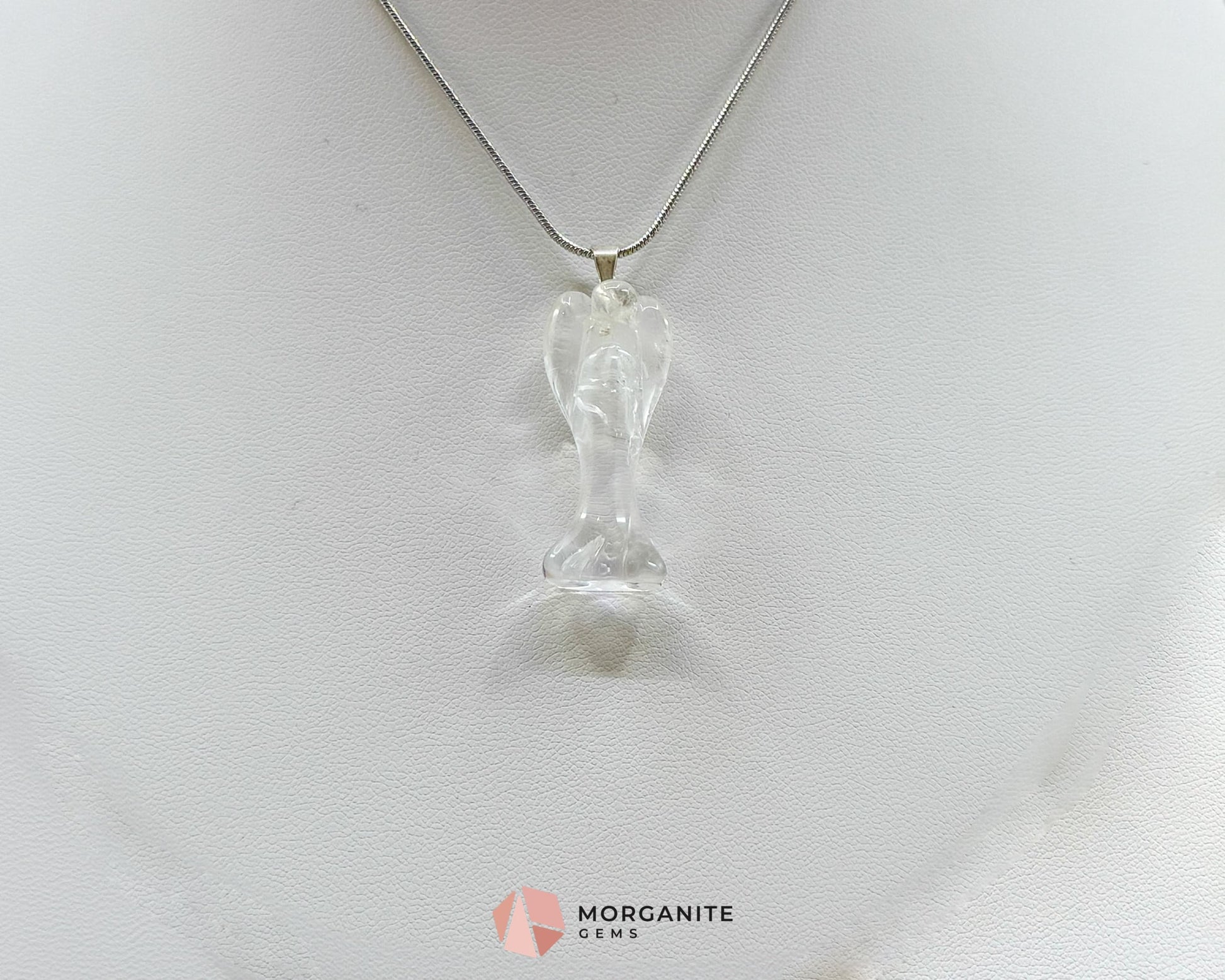 Clear Quartz Angel Pendant Necklace – Divine Protection & Healing Energy - Crystal Necklaces