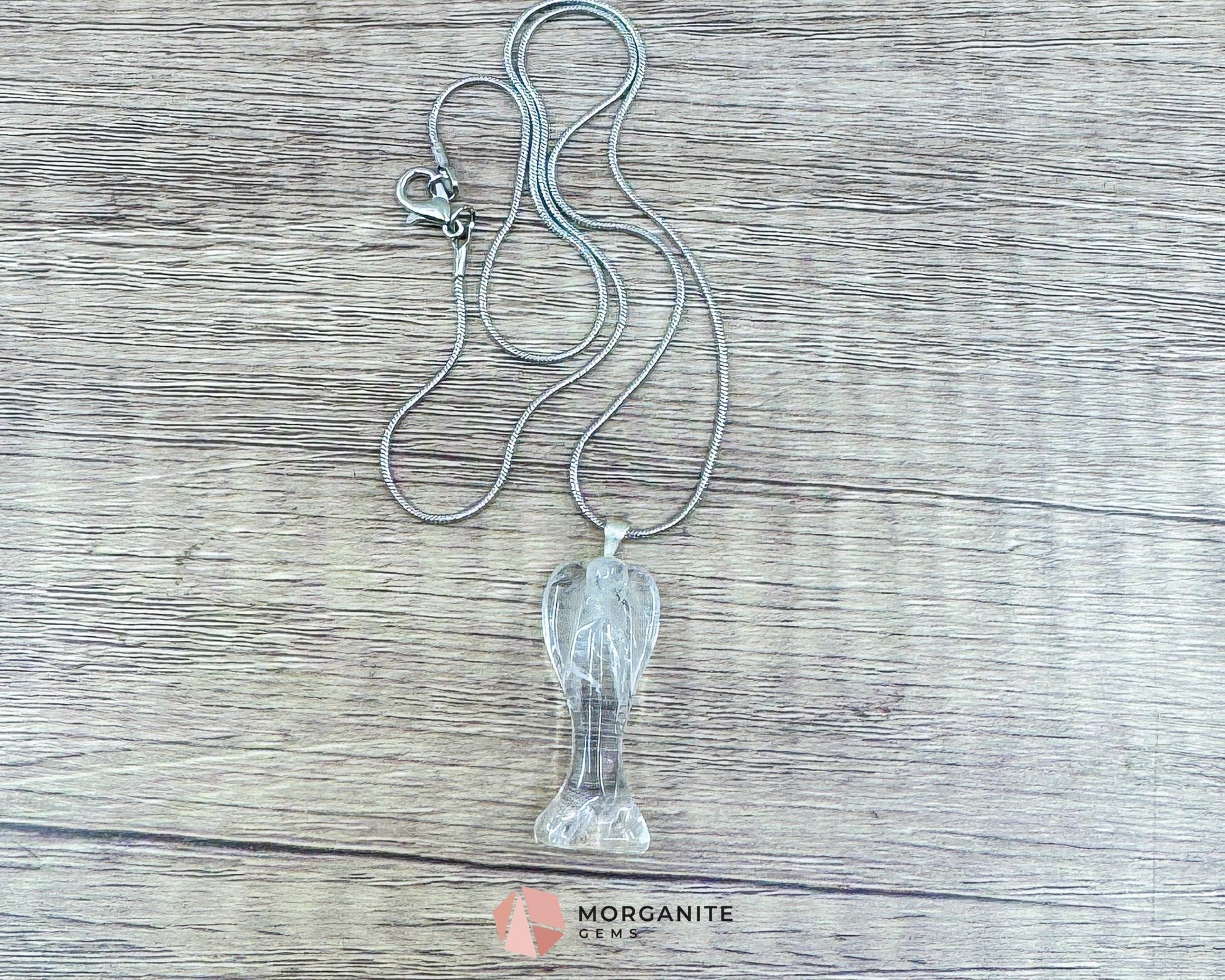 Clear Quartz Angel Pendant Necklace – Divine Protection & Healing Energy - Crystal Necklaces