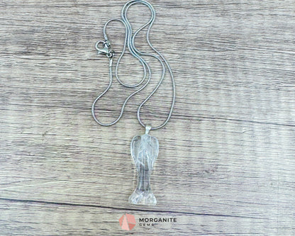 Clear Quartz Angel Pendant Necklace – Divine Protection & Healing Energy - Crystal Necklaces