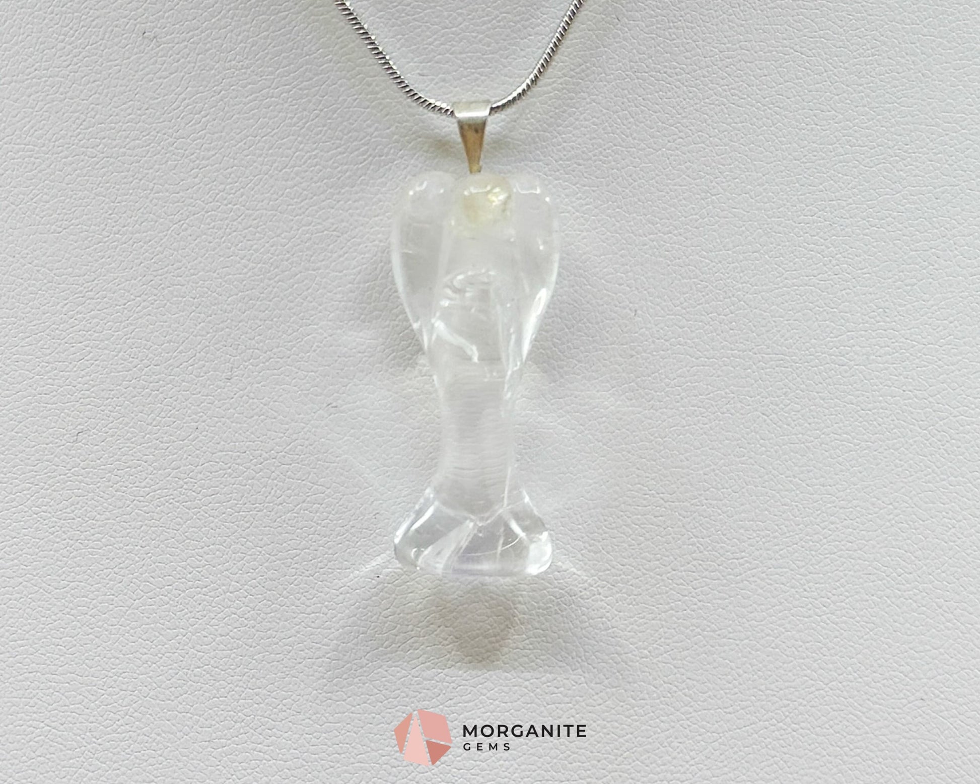 Clear Quartz Angel Pendant Necklace – Divine Protection & Healing Energy - Crystal Necklaces