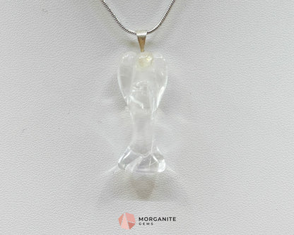 Clear Quartz Angel Pendant Necklace – Divine Protection & Healing Energy - Crystal Necklaces