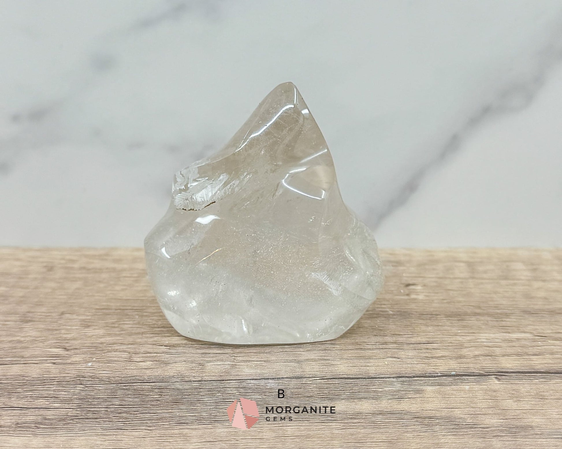 Clear Quartz Flame – Amplifying & Healing Crystal for Clarity, Energy, and Manifestation-Morganite Gems