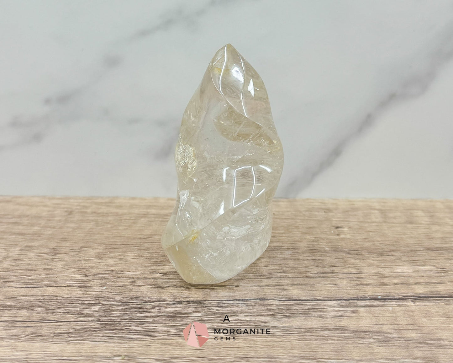 Clear Quartz Flame – Amplifying & Healing Crystal for Clarity, Energy, and Manifestation-Morganite Gems