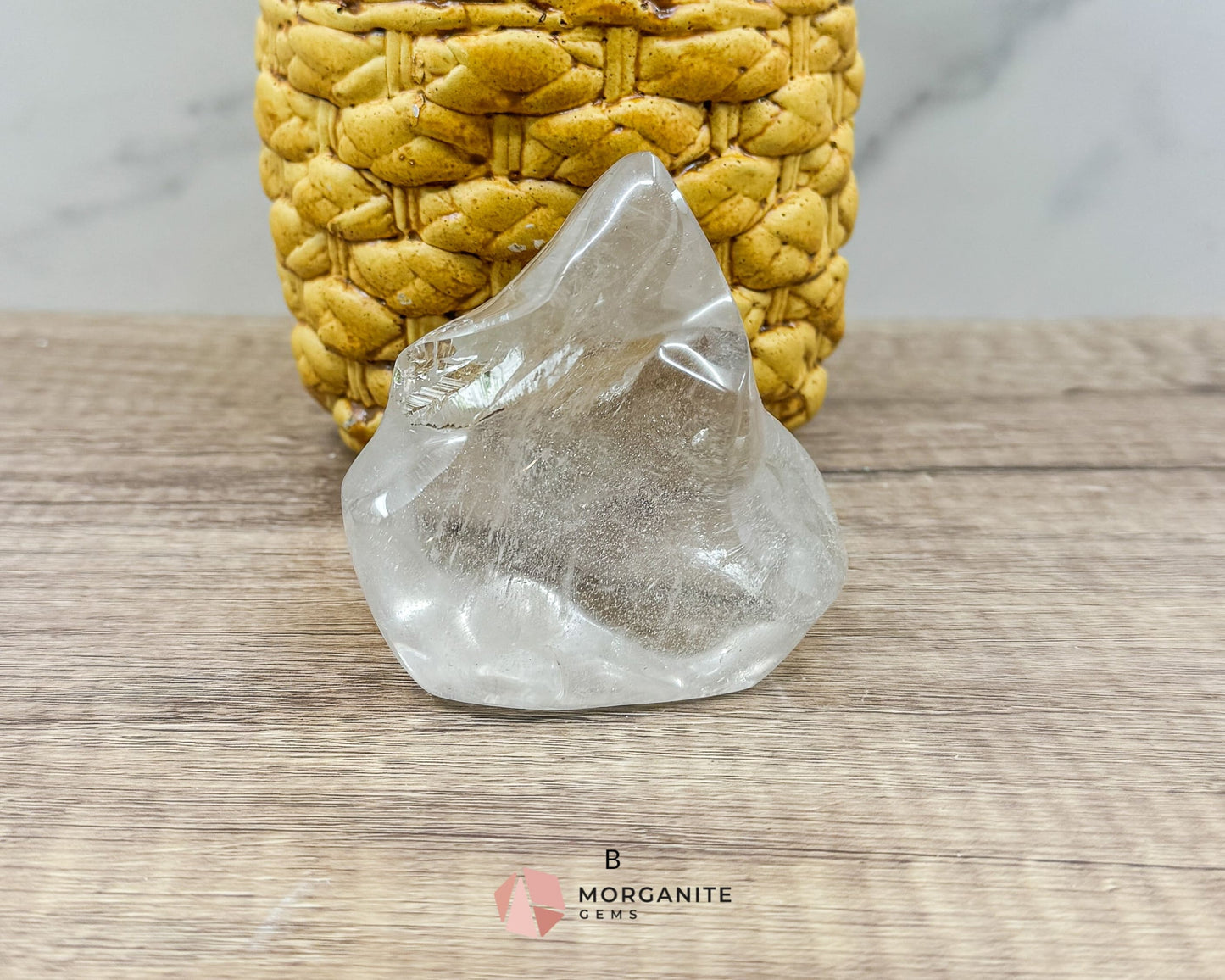 Clear Quartz Flame – Amplifying & Healing Crystal for Clarity, Energy, and Manifestation-Morganite Gems