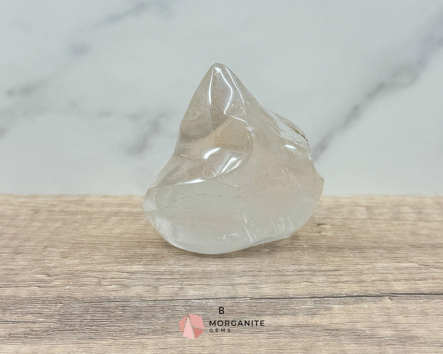 Clear Quartz Flame – Amplifying & Healing Crystal for Clarity, Energy, and Manifestation-Morganite Gems