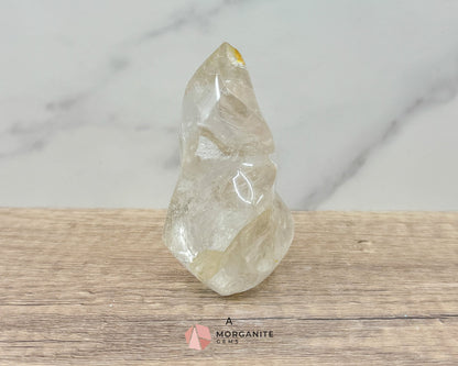 Clear Quartz Flame – Amplifying & Healing Crystal for Clarity, Energy, and Manifestation-Morganite Gems