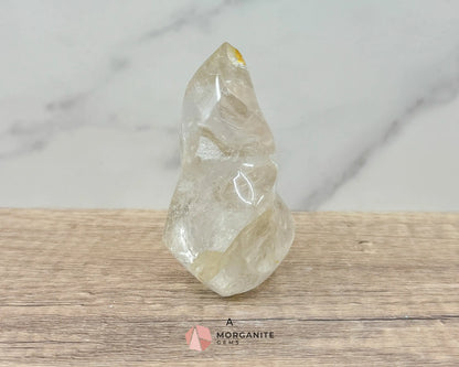 Clear Quartz Flame – Amplifying & Healing Crystal for Clarity, Energy, and Manifestation-Morganite Gems