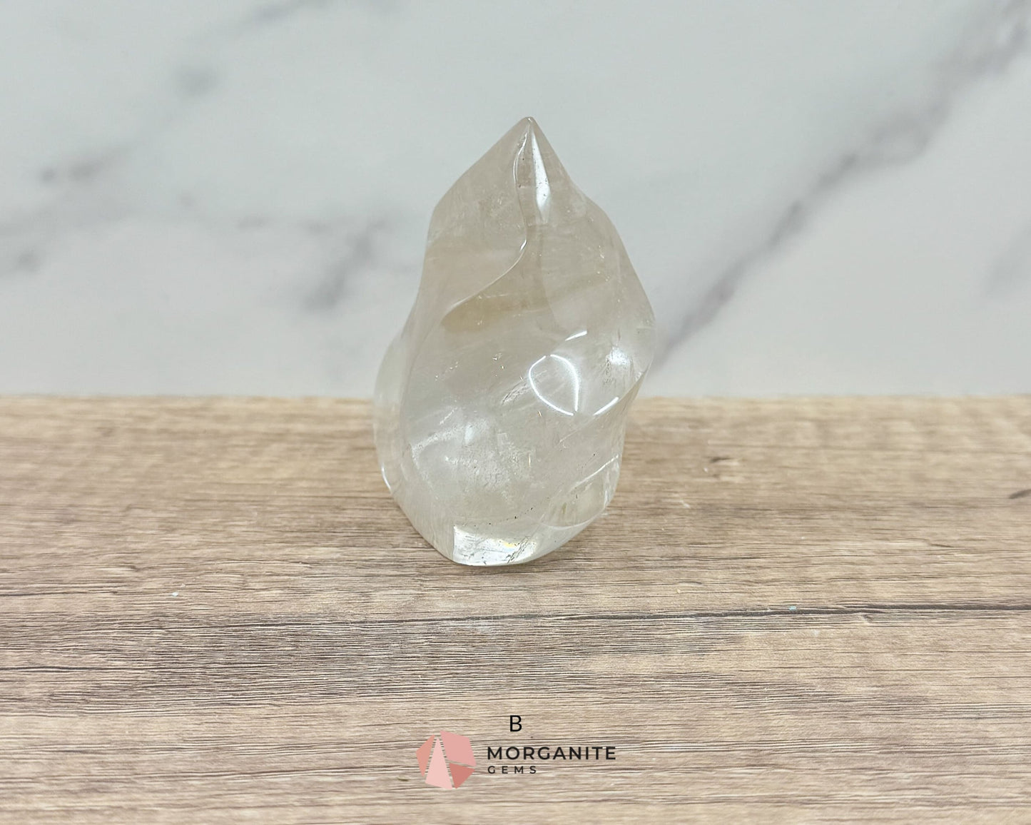 Clear Quartz Flame – Amplifying & Healing Crystal for Clarity, Energy, and Manifestation-Morganite Gems