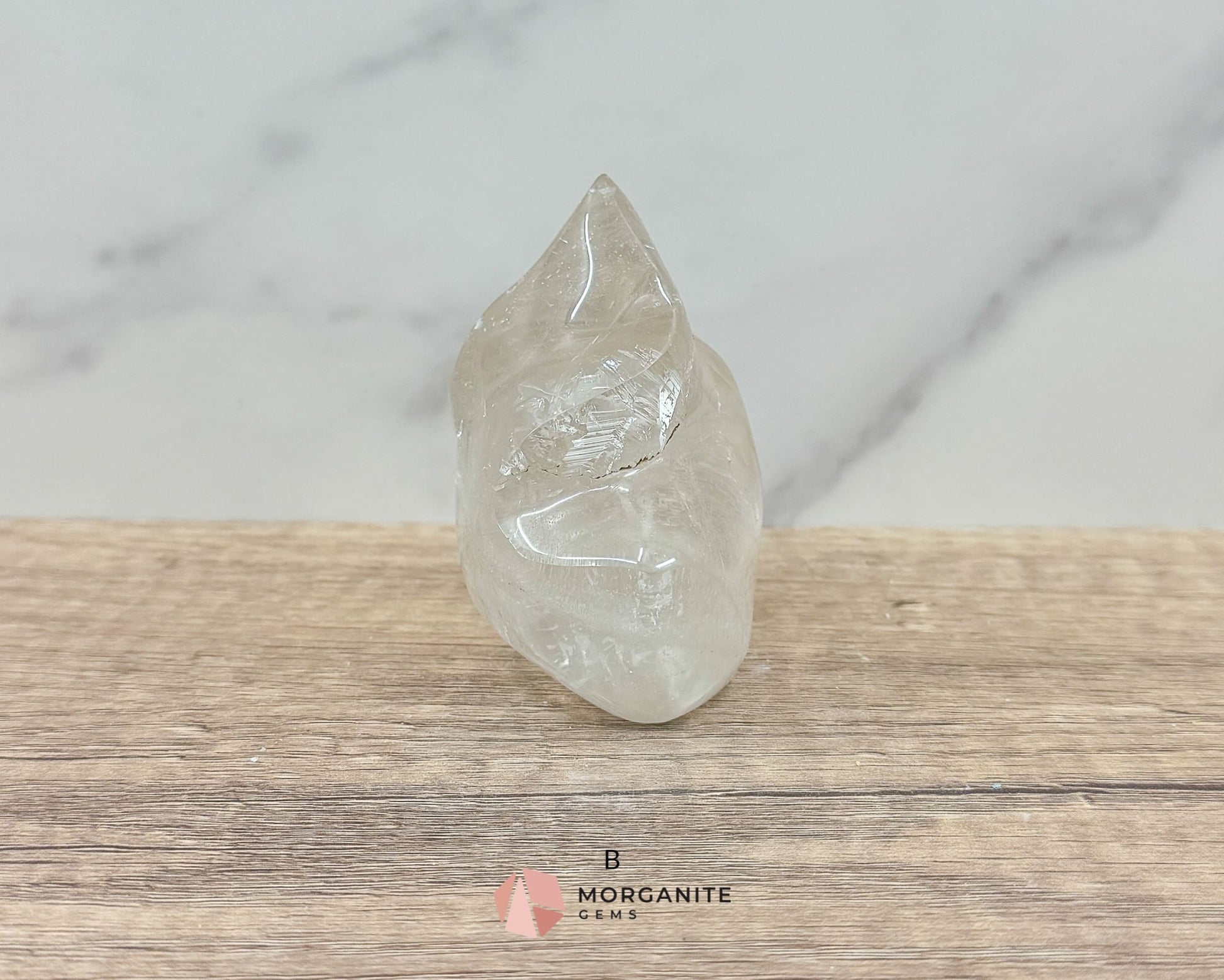 Clear Quartz Flame – Amplifying & Healing Crystal for Clarity, Energy, and Manifestation-Morganite Gems