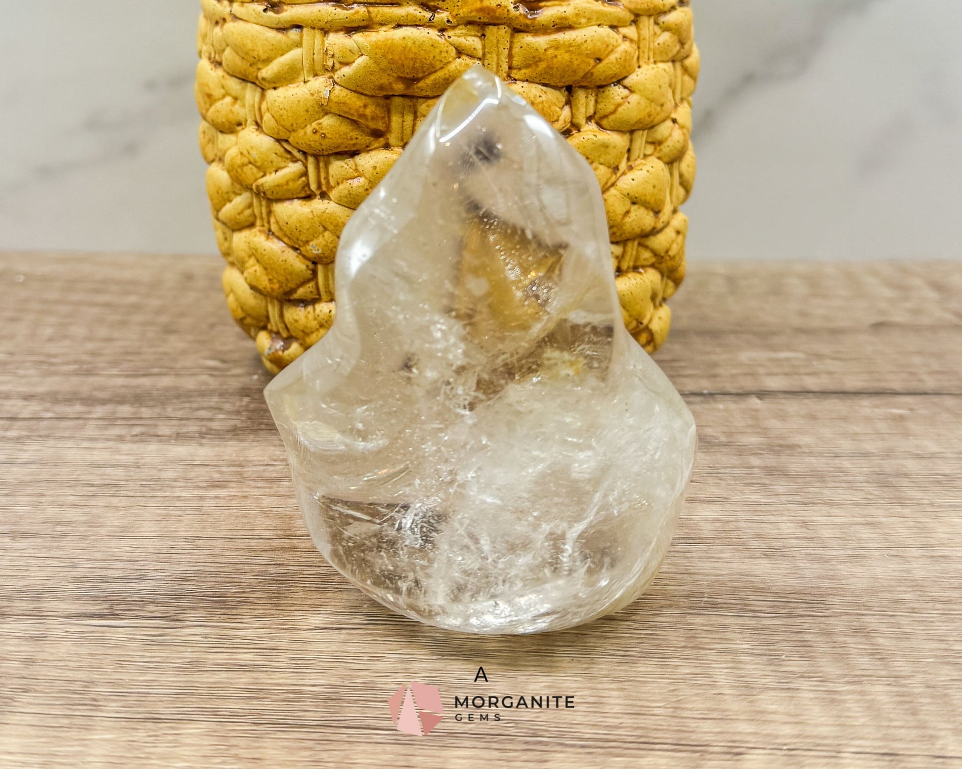 Clear Quartz Flame – Amplifying & Healing Crystal for Clarity, Energy, and Manifestation-Morganite Gems