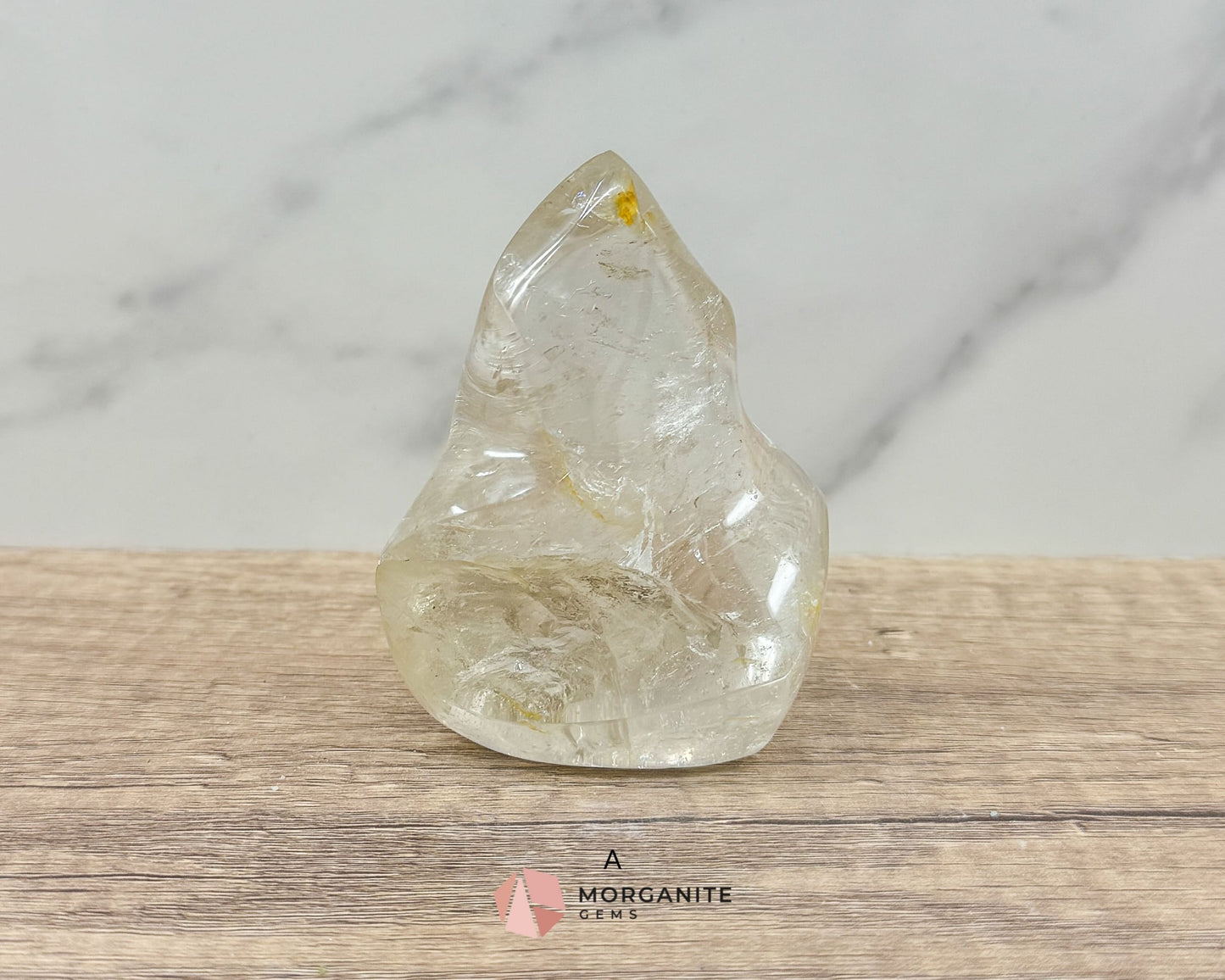 Clear Quartz Flame – Amplifying & Healing Crystal for Clarity, Energy, and Manifestation-Morganite Gems