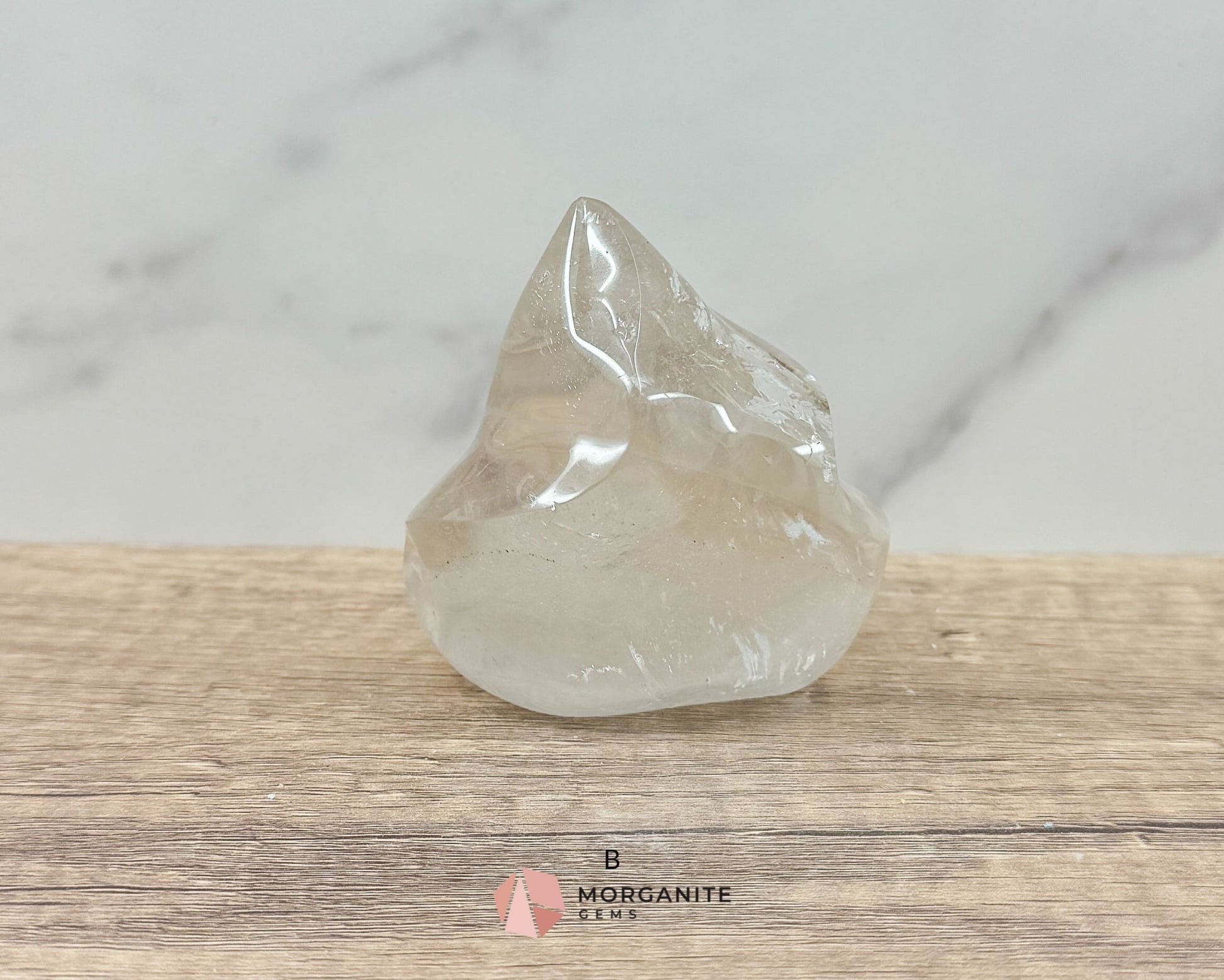 Clear Quartz Flame – Amplifying & Healing Crystal for Clarity, Energy, and Manifestation-Morganite Gems