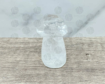 Clear Quartz Mushroom Carving – Symbol of Growth and Clarity-Morganite Gems