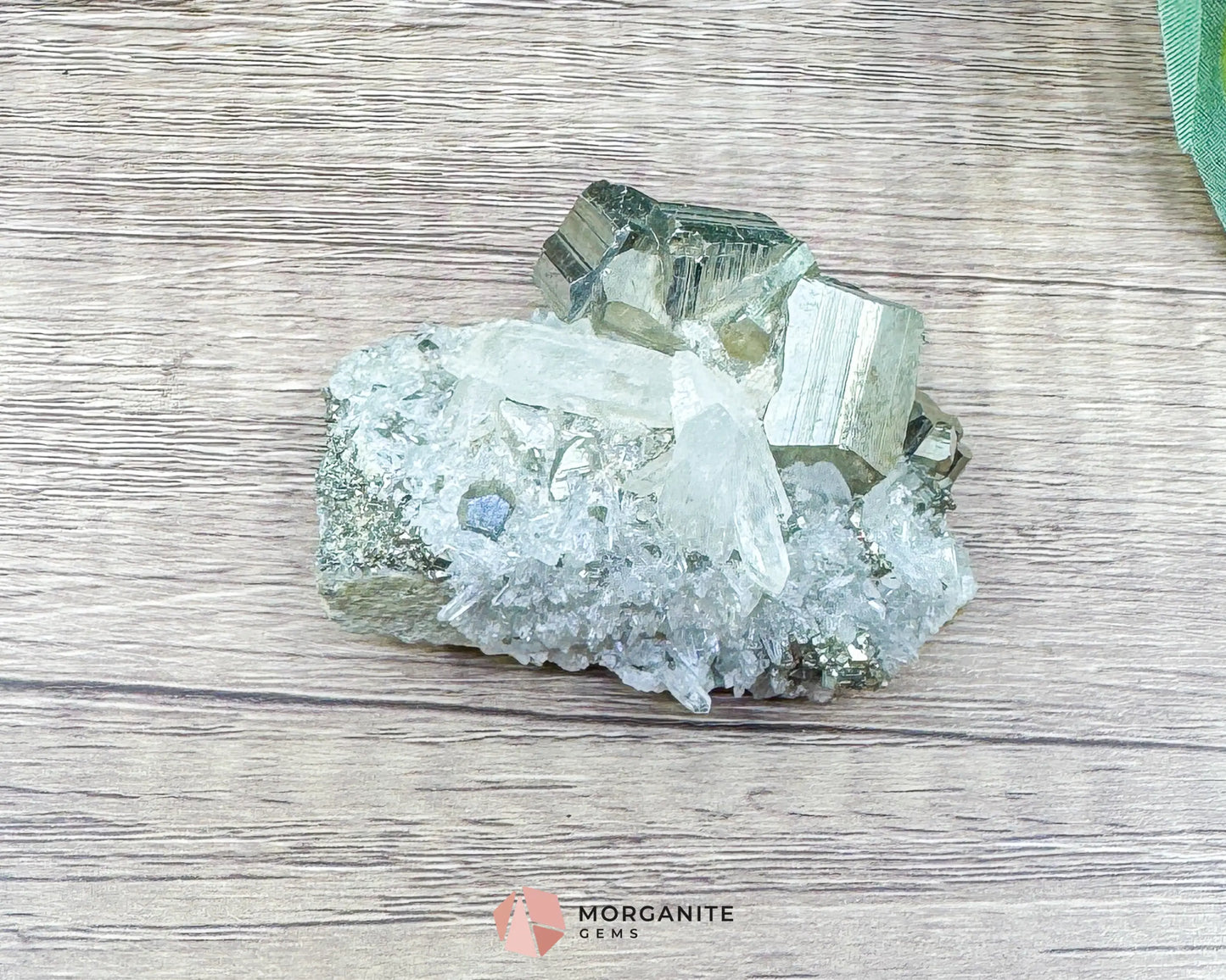 Clear Quartz with Pyrite Cube Cluster – 114g Natural Crystal for Clarity Abundance & Amplification - Metaphysical