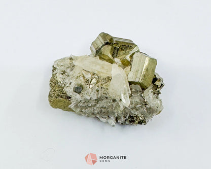 Clear Quartz with Pyrite Cube Cluster – 114g Natural Crystal for Clarity Abundance & Amplification - Metaphysical