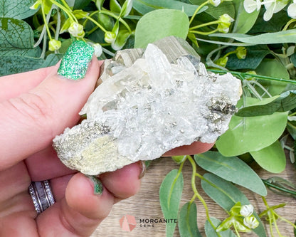 Clear Quartz with Pyrite Cube Cluster – 114g Natural Crystal for Clarity Abundance & Amplification - Metaphysical