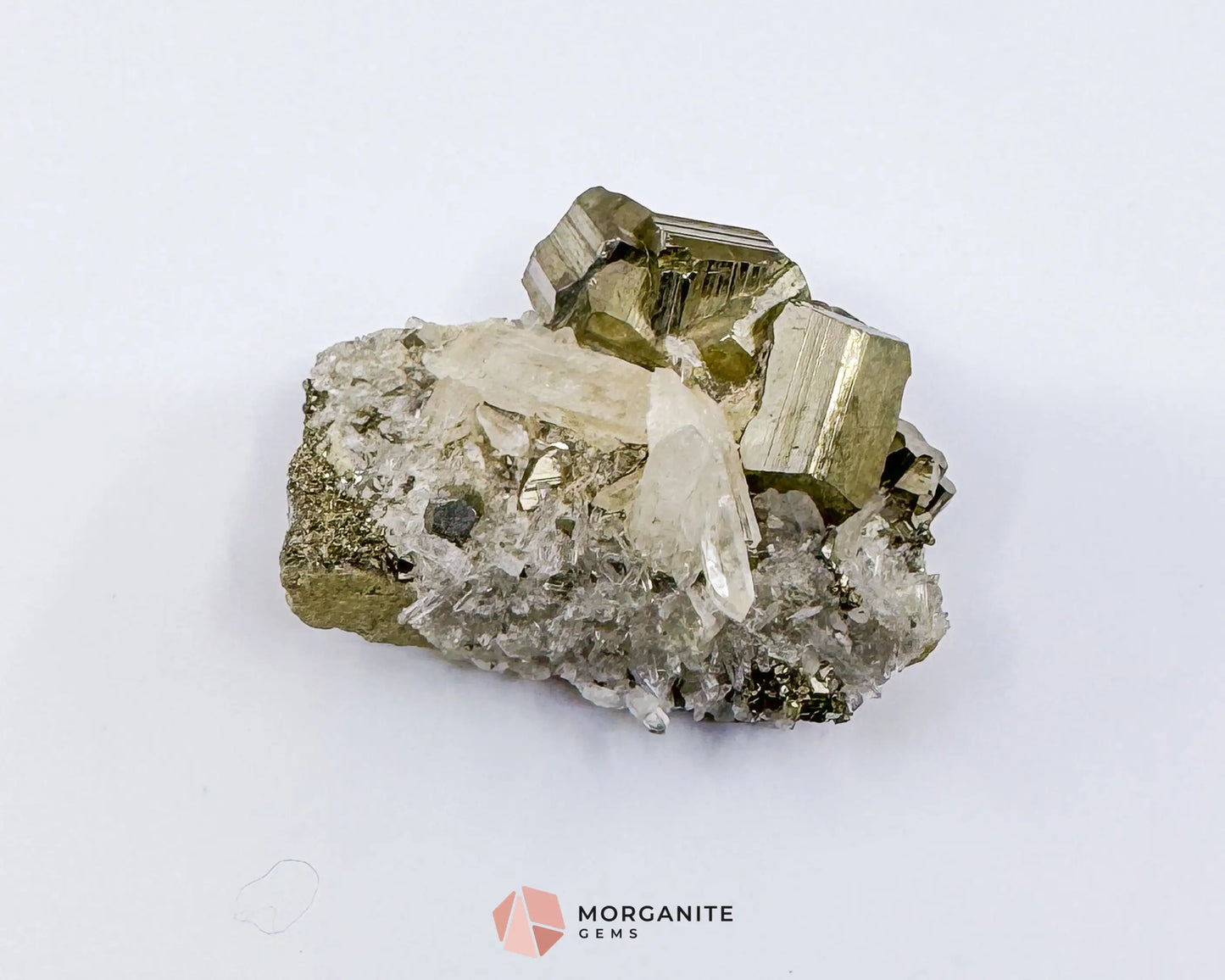 Clear Quartz with Pyrite Cube Cluster – 114g Natural Crystal for Clarity Abundance & Amplification - Metaphysical